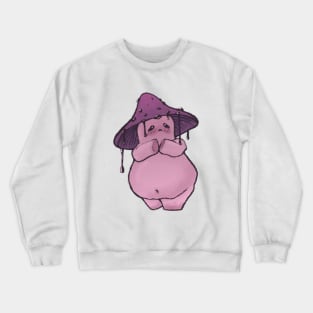 Mushroom Character Shy Pink Ink Cap Mushroom Crewneck Sweatshirt